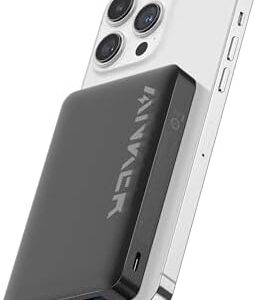 Anker Magnetic Power Bank 10,000mAh, Wireless Portable Charger, 20W Fast Charging Battery Pack with USB-C, Magsafe-Compatible with Magsafe,iPhone 15/15 Plus/15 Pro/15 Pro Max, iPhone 14/13/12 Series