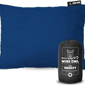 Wise Owl Outfitters Camping Pillow - Camping Essentials and Travel Pillow for Airplanes, Camping, and Travel - Memory Foam Washable Pillow - Small/Medium