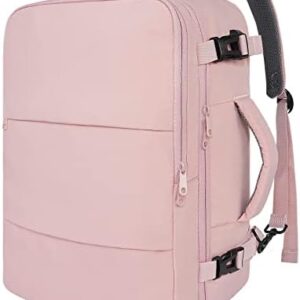 Taygeer Travel Backpack for Women, Carry On Backpack with USB Charging Port & Shoe Pouch, TSA 15.6inch Laptop Backpack Flight Approved, Nurse Bag Casual Daypack for Weekender Business Hiking, Pink