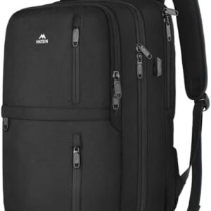 MATEIN Carry on Backpack, 40L Flight Approved Large Travel Laptop Backpack with USB Charge Port, 17 Inch Water Resistant Luggage Computer Daypack College Overnight Weekender Bag for Men & Women, Black