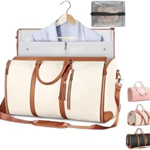 Lucshy Travel Bag, Luxe Travel Bags for Women, Travelher Foldable Clothing Bag, Luxe Travel Bag Garment Bag, Luxy Duffle Travel Bag, Travel Her Bag (Beige)