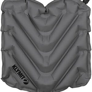 Klymit V Seat, Lightweight Inflatable Travel Cushion, Best for Camping, Bleachers, or Glassing Pad , Gray
