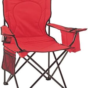 Coleman Portable Camping Chair with 4-Can Cooler, Fully Cushioned Seat and Back with Side Pocket and Cup Holder, Carry Bag Included, Collapsible Chair for Camping, Tailgates, Beach, and Sports