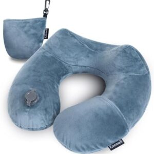 Inflatable Travel Neck Pillow for Airplane Sleeping Blow Up Neck Support Air Pillow Traveling on Plane Long Flights Washable
