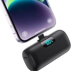 Small Portable Charger for iPhone,Upgraded 5000mAh PD Fast Charging Power Bank,Mini Battery Pack Backup Charger Compatible with iPhone 14/14 Pro Max/13/13 Pro/12 Pro/11/XS/XR/X/8/7/6 etc-Black