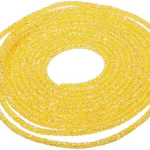 MECCANIXITY 5 Yard 6mm Glitter Sequins Rope Sequins Rhinestone Tube Cord for DIY Wedding Dresses Costume Clothing Shoes Jewelry Accessory Yellow