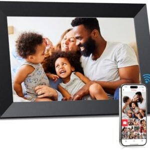 FRAMEO 10.1" Digital Picture Frame WiFi Smart Photo Frame Electronic Digital Picture Frames Load from Phone 1280x800 HD IPS Touch Screen,Auto-Rotate/Slideshow/Wall Mountable/Share Videos Photo-Black