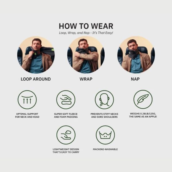trtl Travel and Airplane Pillow - Real Sleeping Experience on Long Flights - Neck and Shoulder Support - Super-Soft, Lightweight, Easy-to-Carry, and Machine-Washable Flight Pillow - Image 6