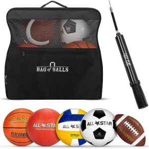 Easy Play Sports and Outdoors - Complete Sports Ball Set in Carry Bag - Sport Balls Kit with Pump - Ideal for Boys' Outdoor Play and Convenient Storage